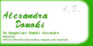 alexandra domoki business card